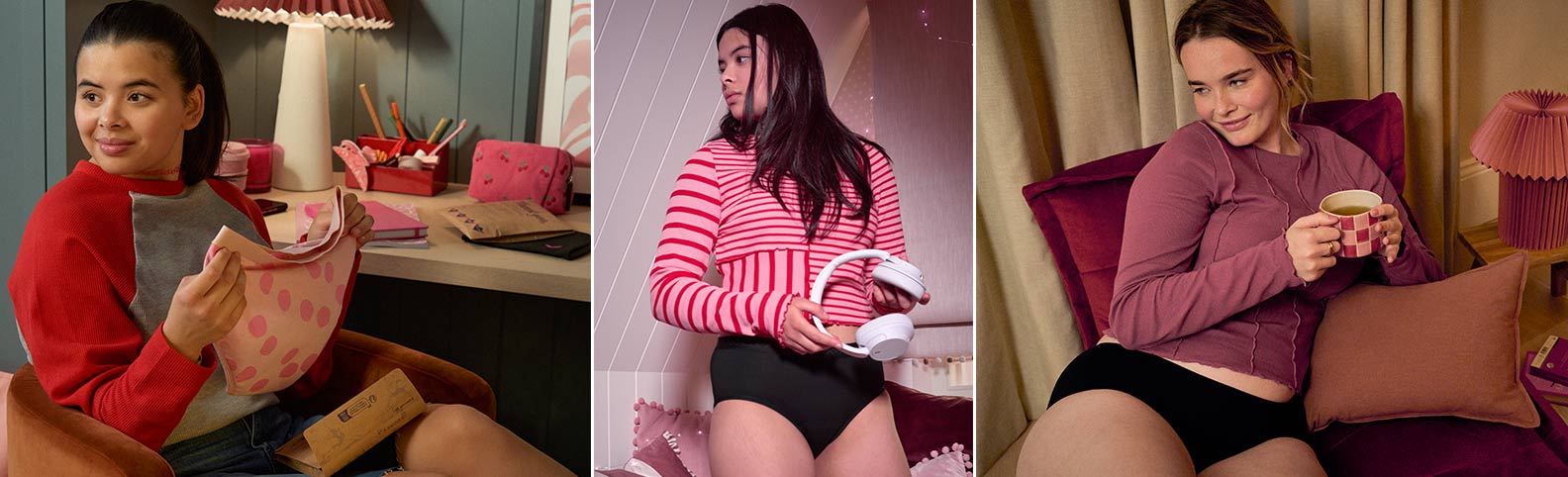 En teenagepige, som bruger menstruationstrusser fra Libresse Teens-kollektionen