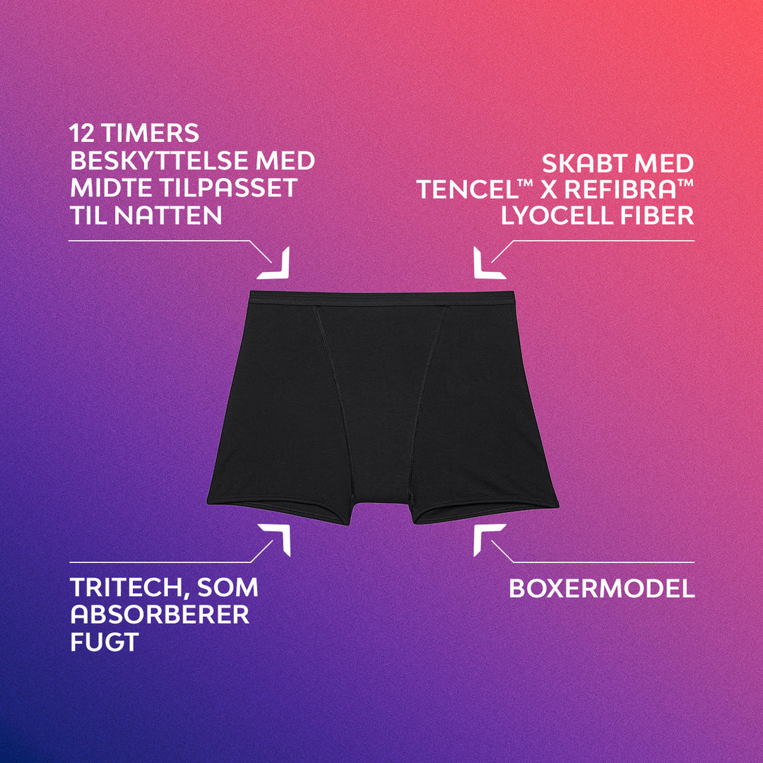 Sleepwear Boxer Menstruationstrusser med længere skridt