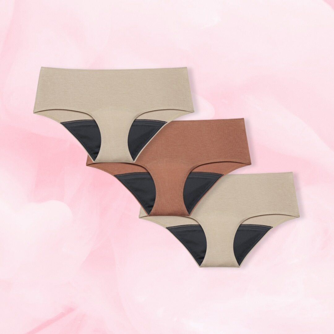 Hipster Premium Set: close-up of comfortable women's menstruation underwear.