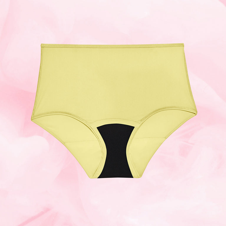 Højtaljet Snit Moderat Flow Menstruationstrusser, designed for medium menstrual days.