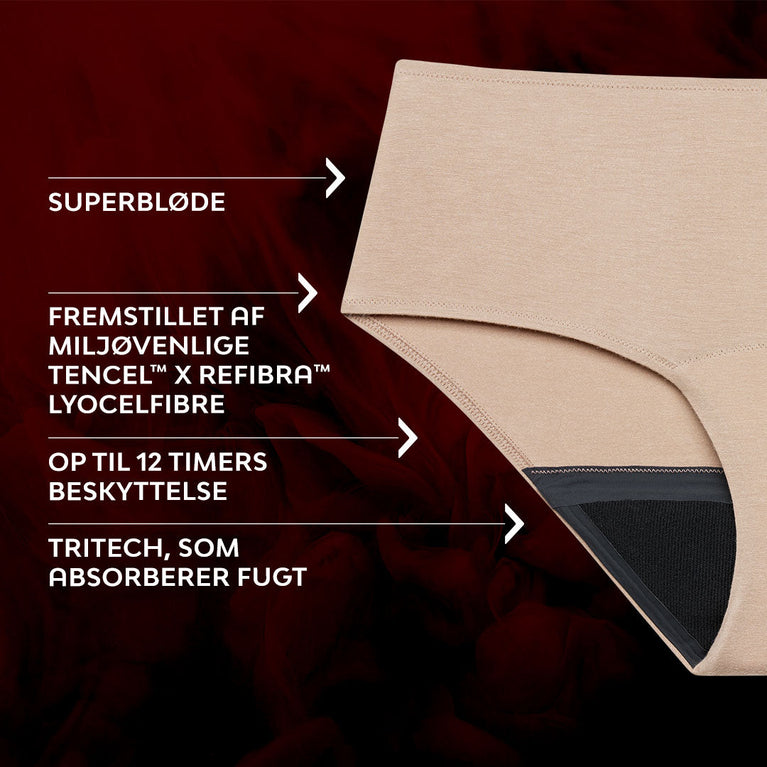 Premium Comfort Hipster Moderat Flow Menstruationstrusser