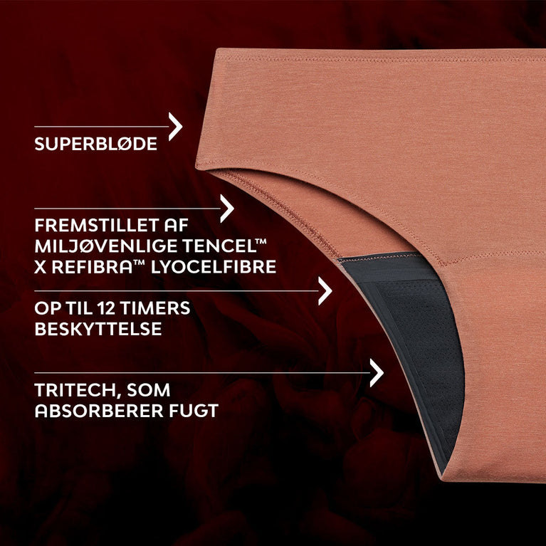 Premium Comfort Brazilian heavy flow menstrual underwear with full coverage.