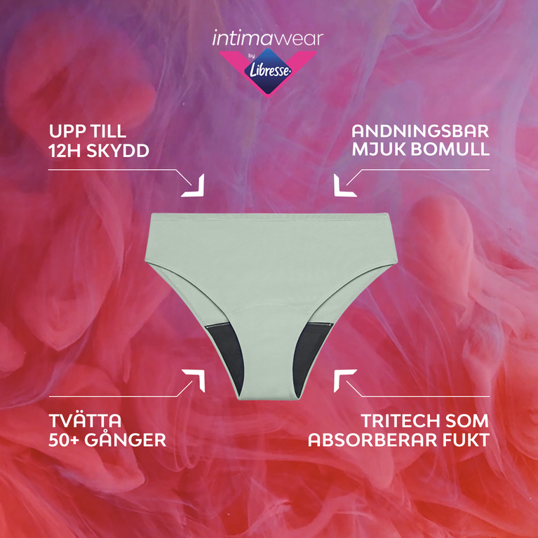 ComfortFit Essentials Brazilian Moderat Flow menstrual underwear, showcasing breathable design.