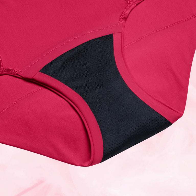 High-waisted Floral Heavy Flow Menstruation Panties with side lace details.