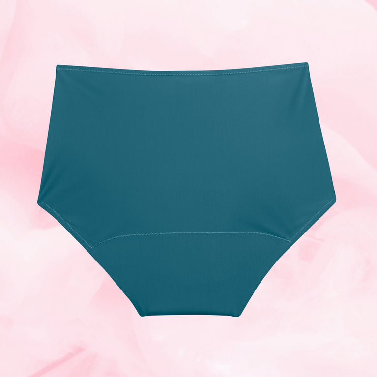 Højtaljet Snit Moderat Flow Menstruationstrusser showcasing absorbent, comfortable, and durable design.