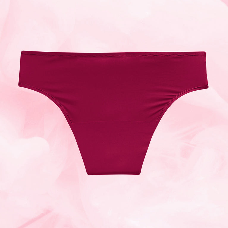 Brazilian Kraftigt Flow Menstruationstrusser with high-cut design for heavy flow.