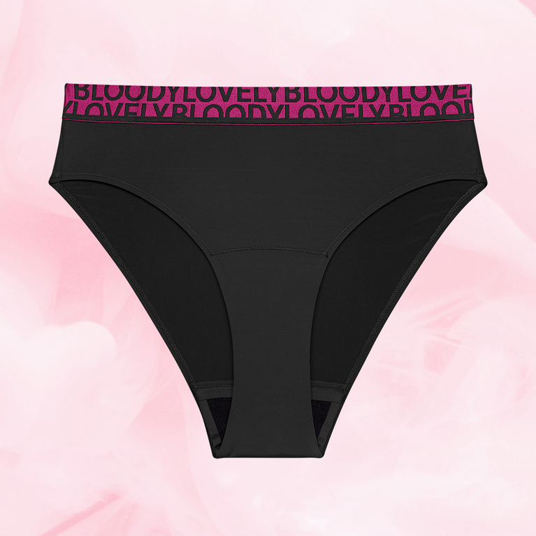 ComfortFit High Leg Måttlig Flow menstruationstrusser med bred elastik i taljen.